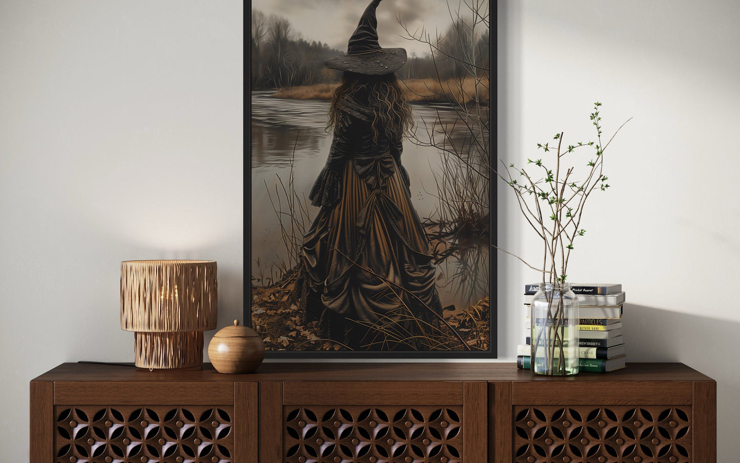 Salem Witch At The Lake Halloween Wall Art