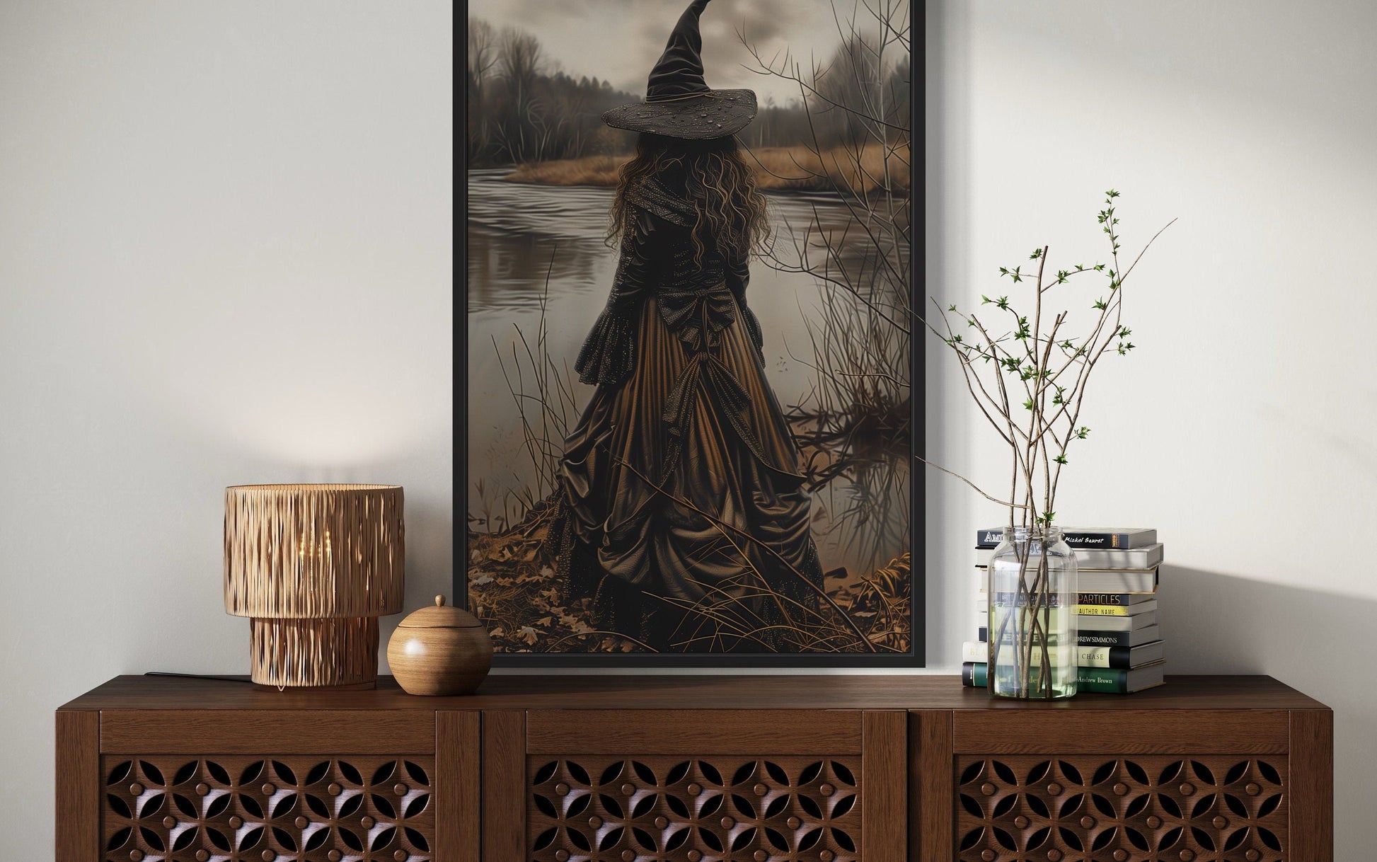 Salem Witch At The Lake Halloween Wall Art