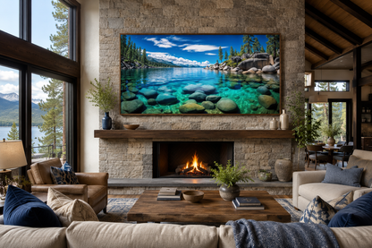 Lake Tahoe Wall Art – Framed Canvas Print | Scenic Sand Harbor Landscape Decor