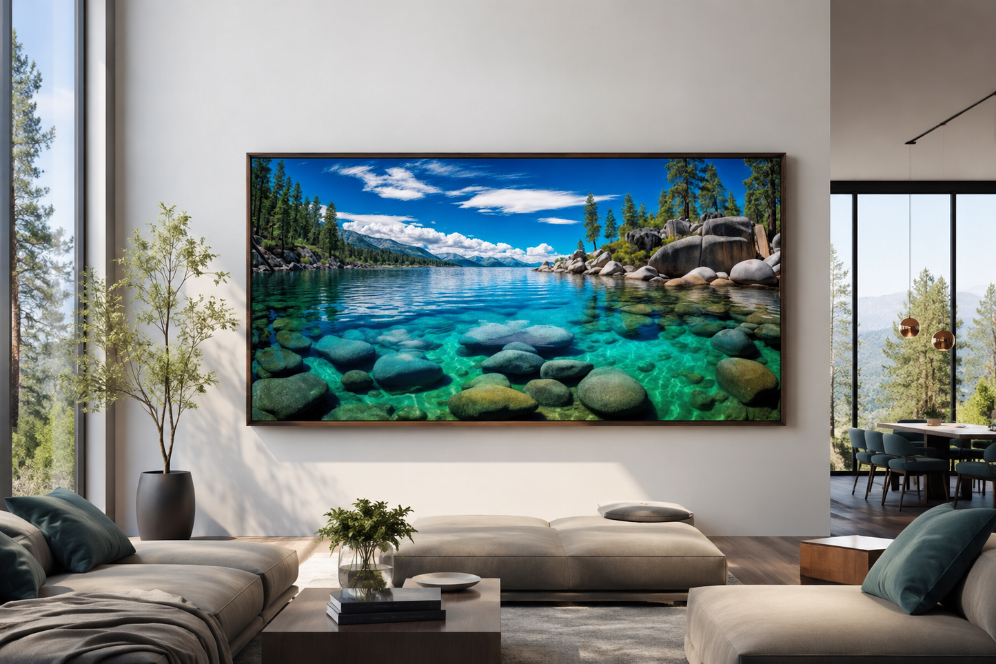 Lake Tahoe Wall Art – Framed Canvas Print | Scenic Sand Harbor Landscape Decor