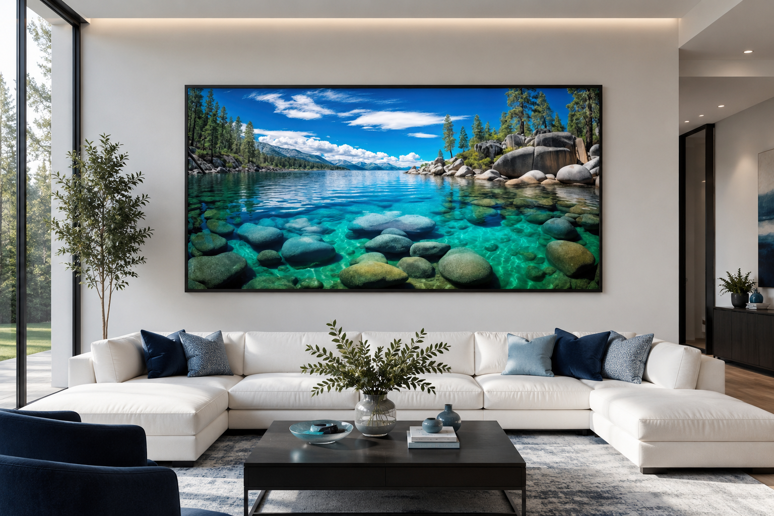 Lake Tahoe Wall Art – Framed Canvas Print | Scenic Sand Harbor Landscape Decor