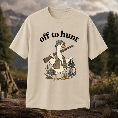 Off to Hunt T-Shirt, Funny Duck Hunter Tee