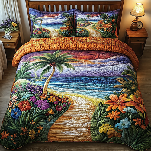 Sandy Toes Quilted Bedding Set - Single (59" x 70")