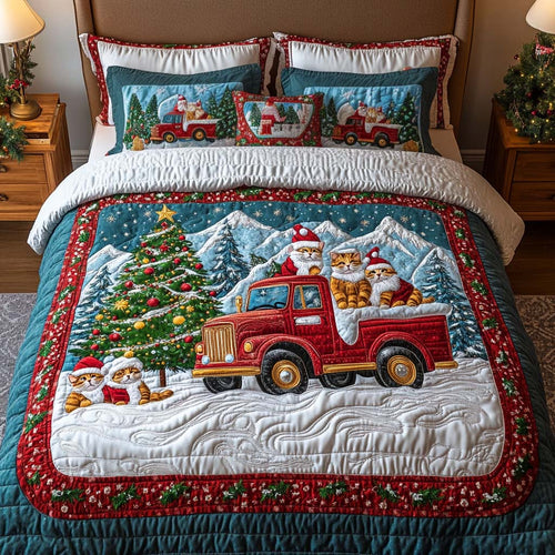 Santa Helpers 3-Piece Quilted Bedding Set - Single (59" x 70")