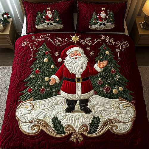Santa Dreams 3-Piece Quilted Bedding Set - Single (59" x 70")