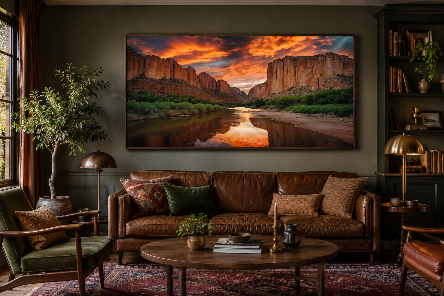 Santa Elena Canyon Big Bend National Park Sunset Canvas Wall Art