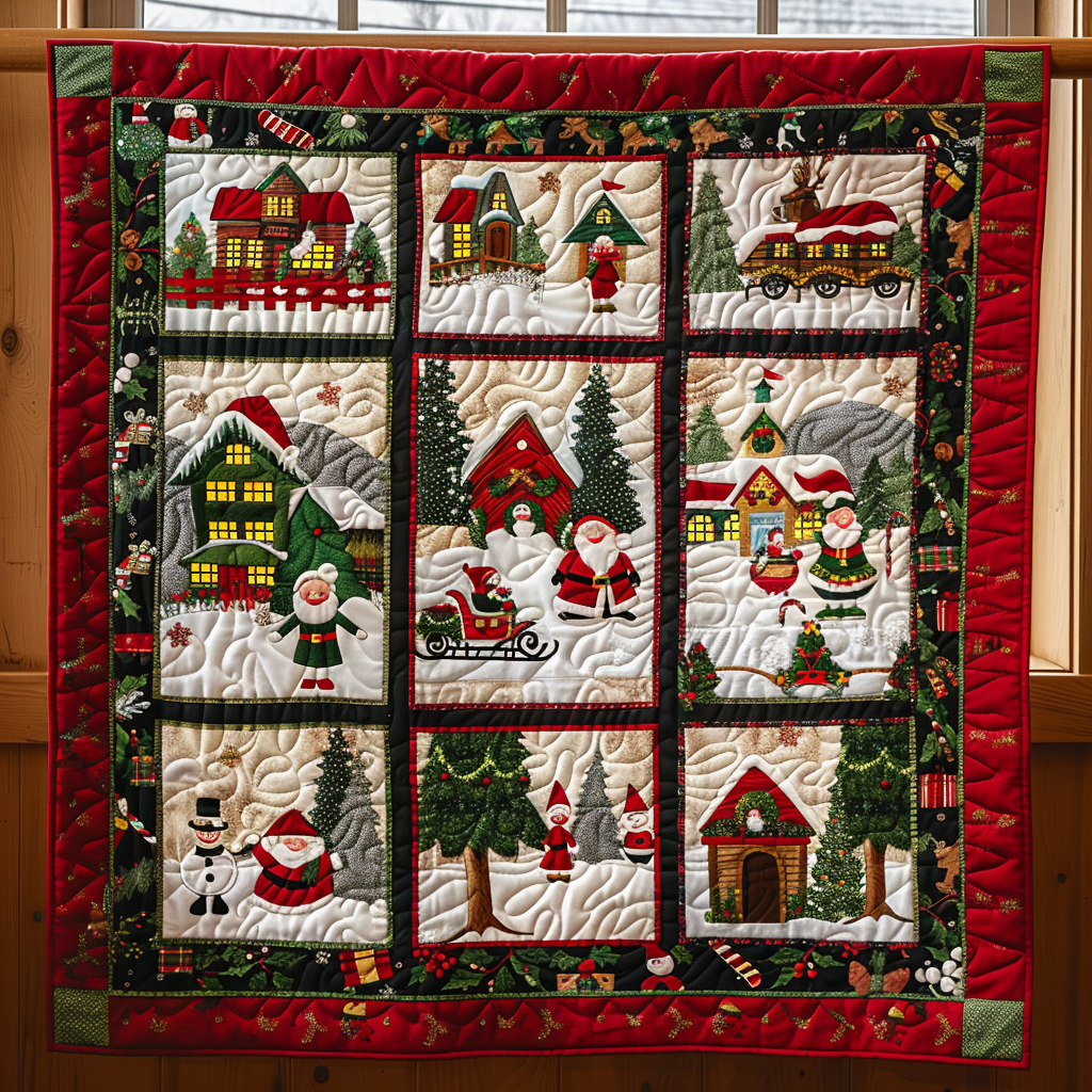 Throw (55'' x 60'') /Santa's Jolly Journey Quilted Blanket