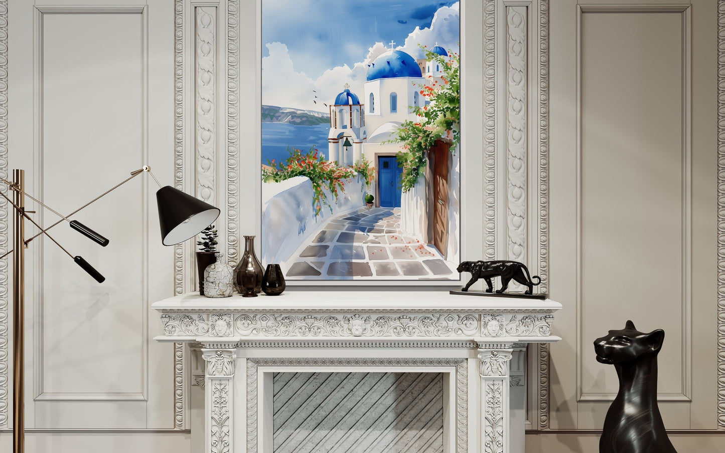 Santorini Greece Travel Poster Or Canvas Wall Art
