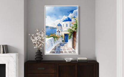 Santorini Greece Travel Poster Or Canvas Wall Art