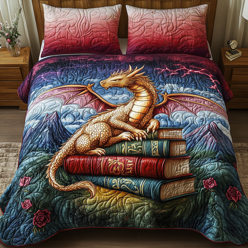 Sapphire Wing Quilted Bedding Set - Single (59" x 70")