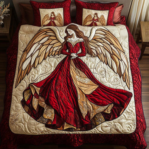 Scarlet Seraph 3-Piece Quilted Bedding Set - Single (59" x 70")