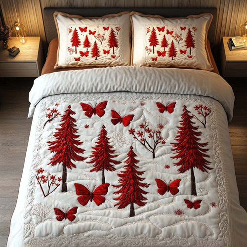 Scarlet Pines 3-Piece Quilted Bedding Set - Single (59" x 70")