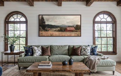Scripture Wall Art The Lord Bless You And Keep, Numbers 6:24-26 Bible Verse Landscape With Red Barn