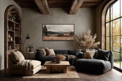 Scripture Wall Art The Lord Bless You And Keep, Numbers 6:24-26 Bible Verse Landscape With Red Barn