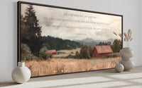 Scripture Wall Art The Lord Bless You And Keep, Numbers 6:24-26 Bible Verse Landscape With Red Barn