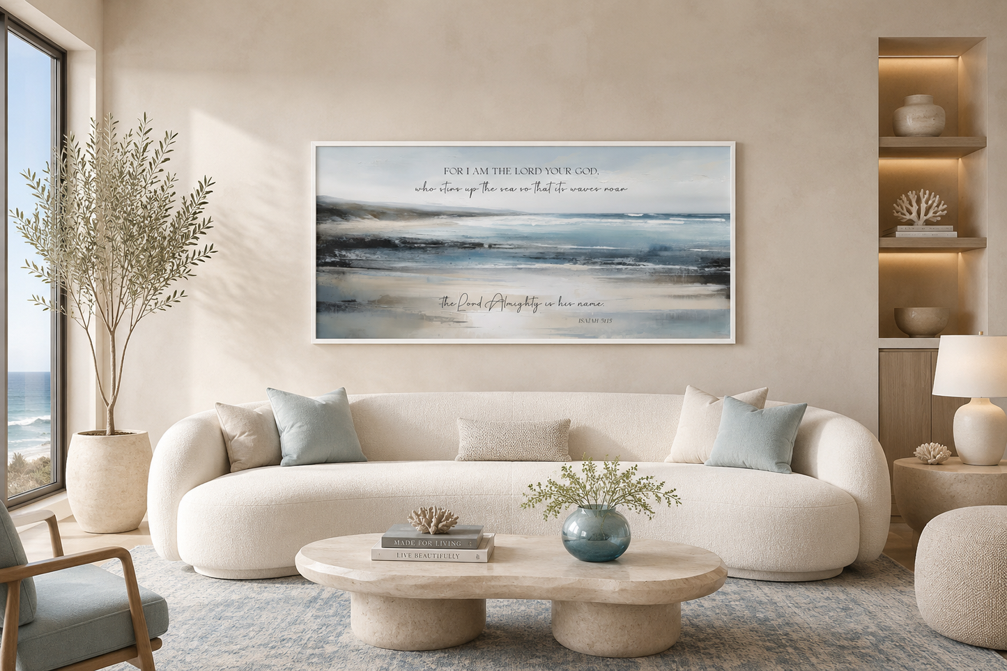 For I Am The Lord Your God Scripture Coastal Canvas Wall Art