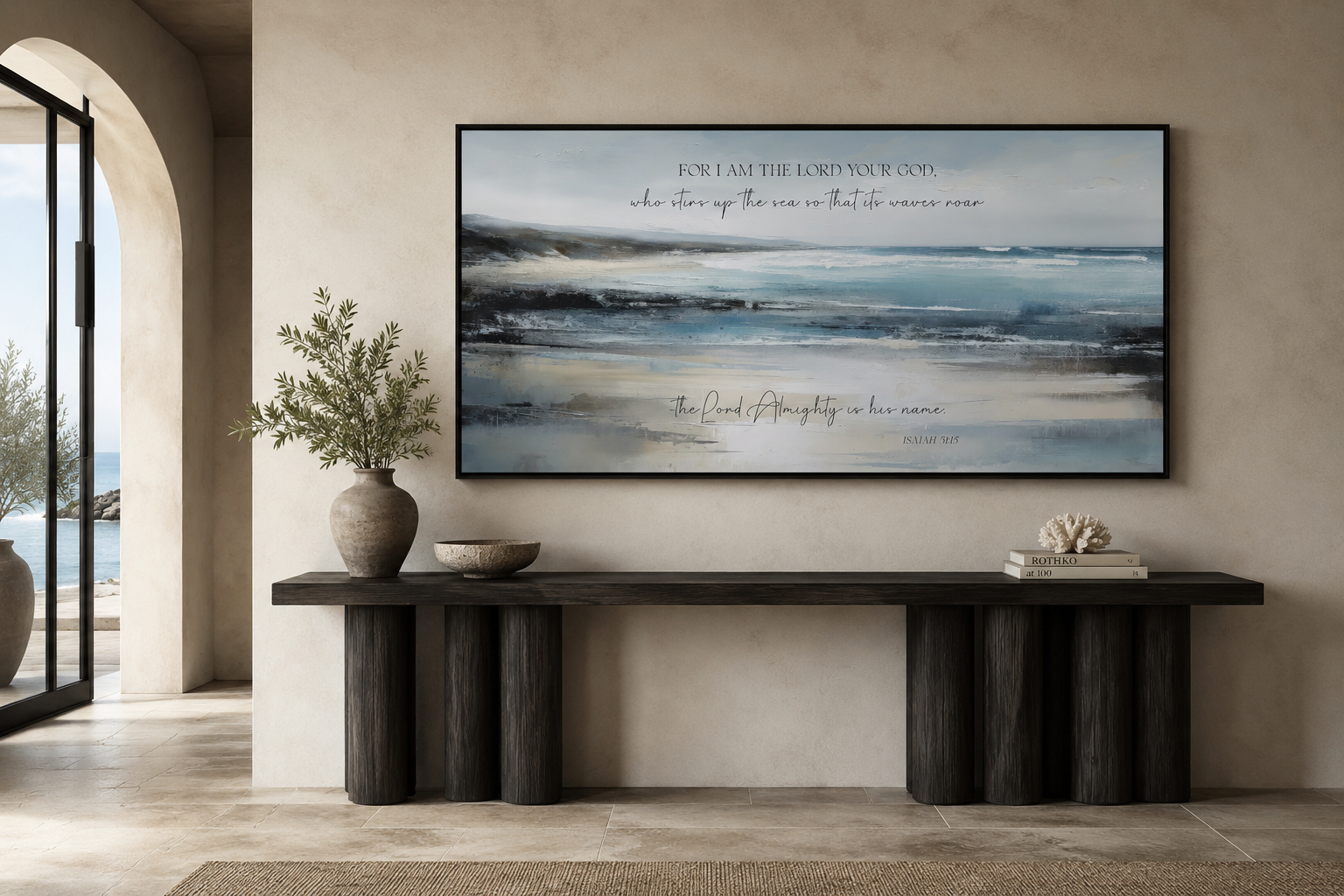 For I Am The Lord Your God Scripture Coastal Canvas Wall Art