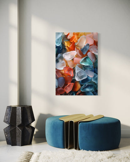 Sea Glass Painting Coastal Wall Art For Bathroom or Beach House