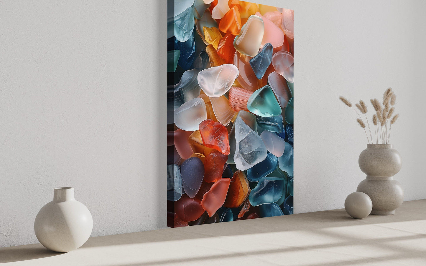 Sea Glass Painting Coastal Wall Art For Bathroom or Beach House