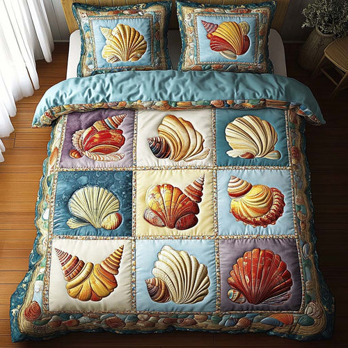 Seaside Treasures 3-Piece Quilted Bedding Set - Single (59" x 70")
