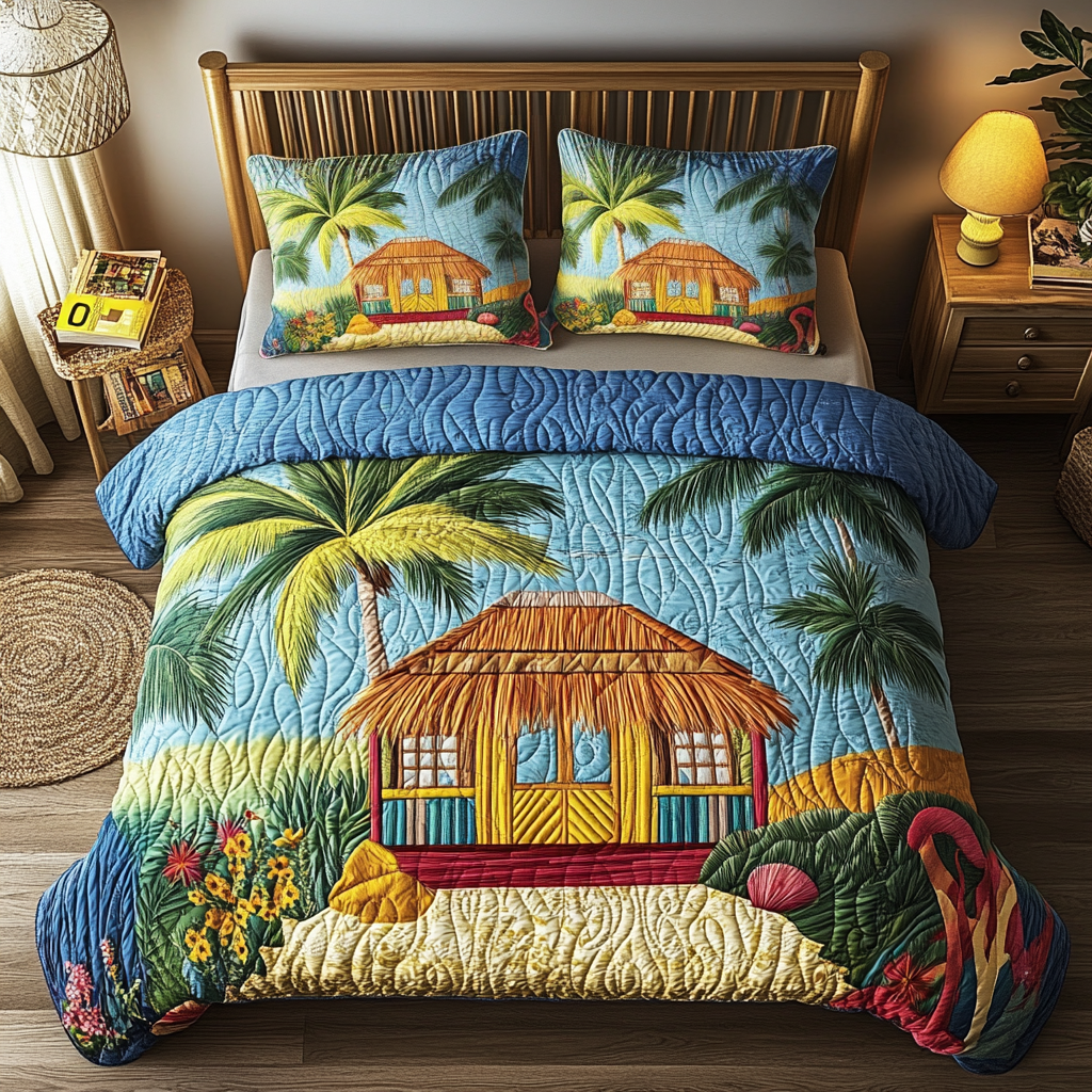 Seaside Delight 3-Piece Quilted Bedding Set - Single (59" x 70")