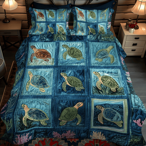 Seaside Serenity 3-Piece Quilted Bedding Set - Single (59" x 70")