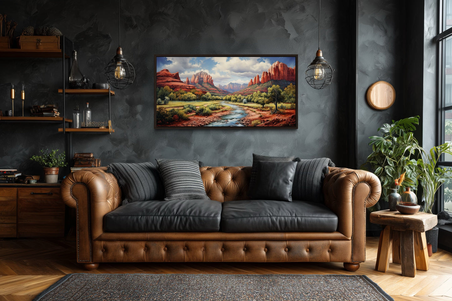 Sedona Arizona Red Rock State Park Southwestern Framed Canvas Wall Art