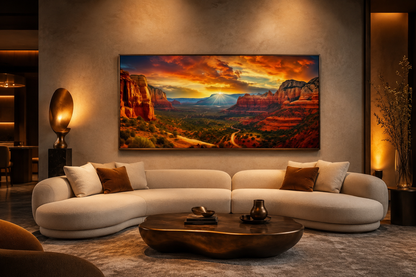 Sedona Sunset Canvas - Framed Southwest Wall Art with Vibrant Sunset Colors