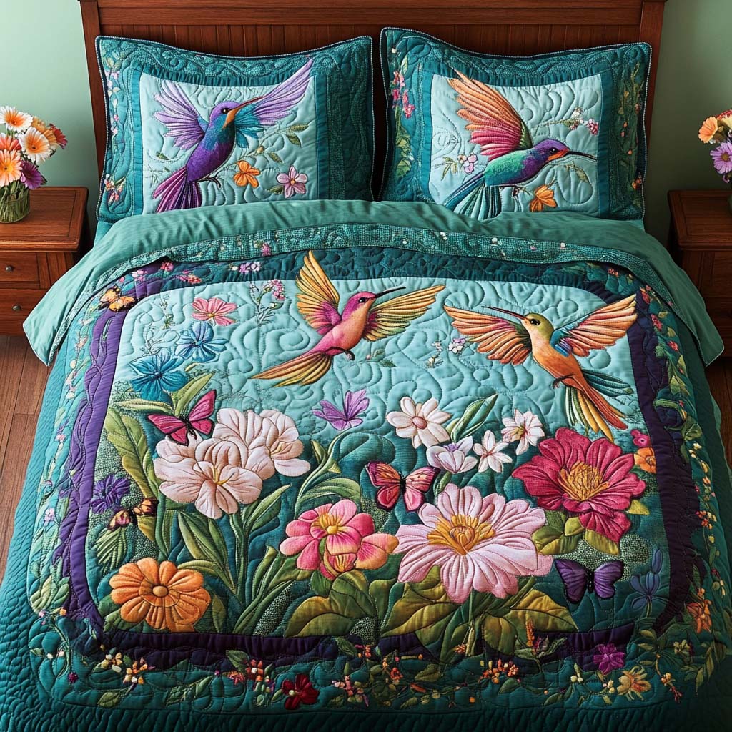 Single (59'' x 70'') /Serene Flight 3-Piece Quilted Bedding Set
