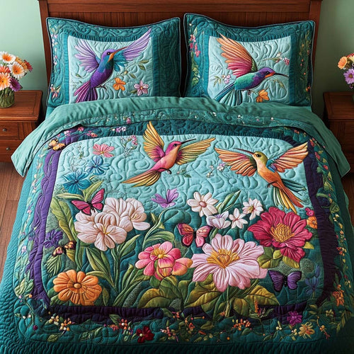 Serene Flight 3-Piece Quilted Bedding Set - Single (59" x 70")