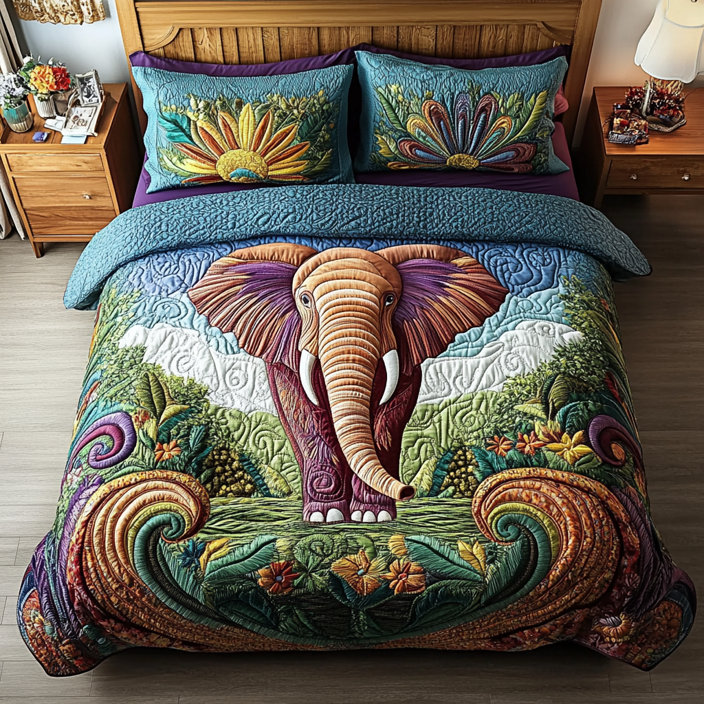 Serengeti Bliss 3-Piece Quilted Bedding Set - Single (59" x 70")