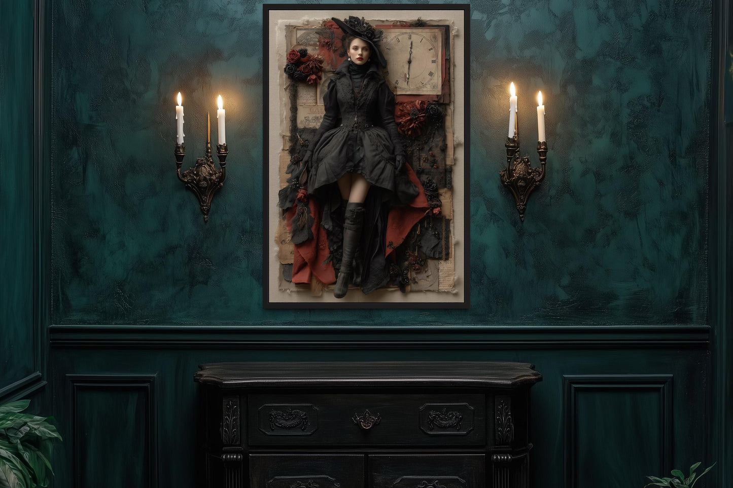 Sexy Witch Gothic Canvas Wall Art