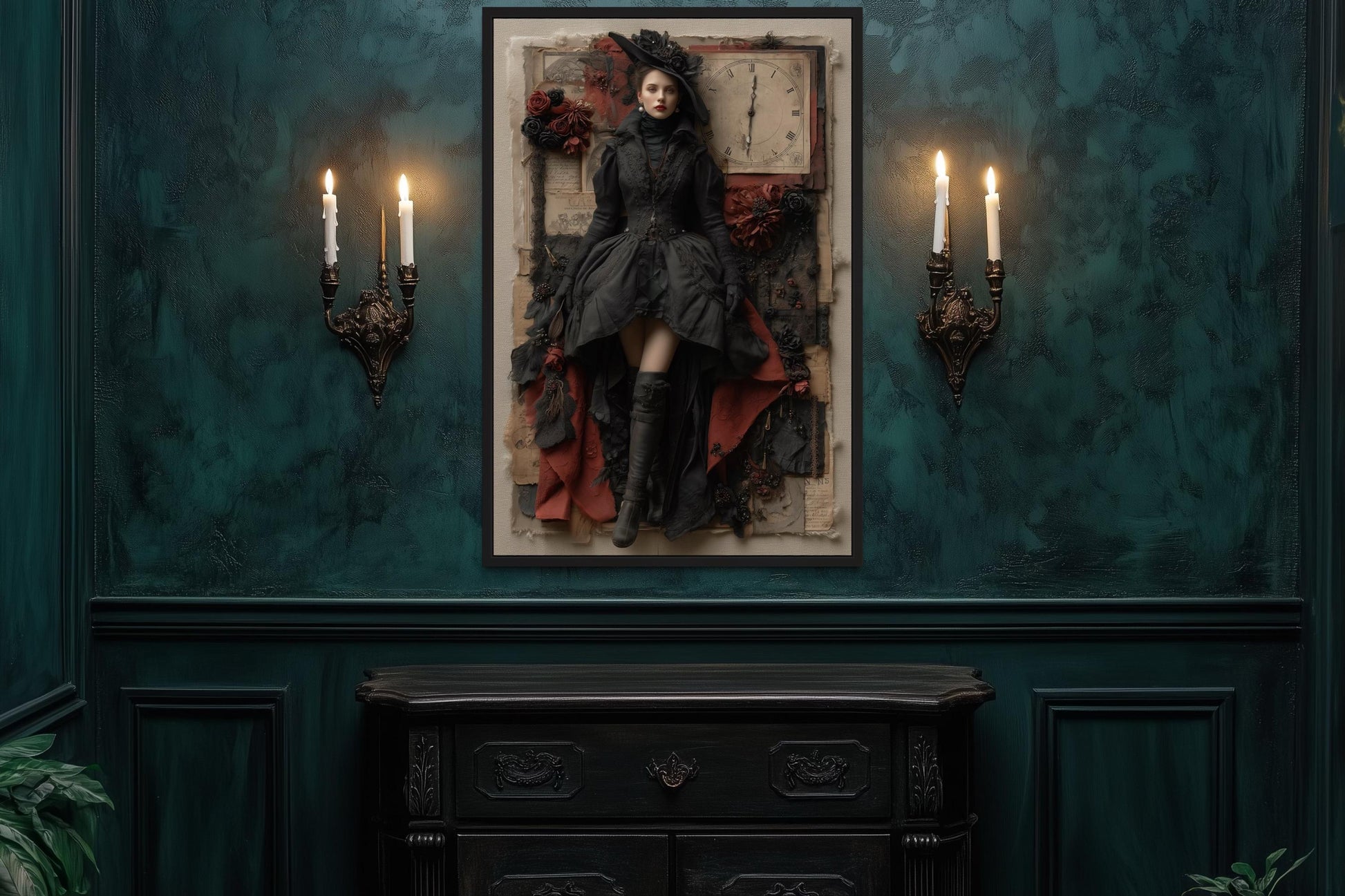 Sexy Witch Gothic Canvas Wall Art