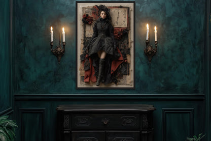 Sexy Witch Gothic Canvas Wall Art