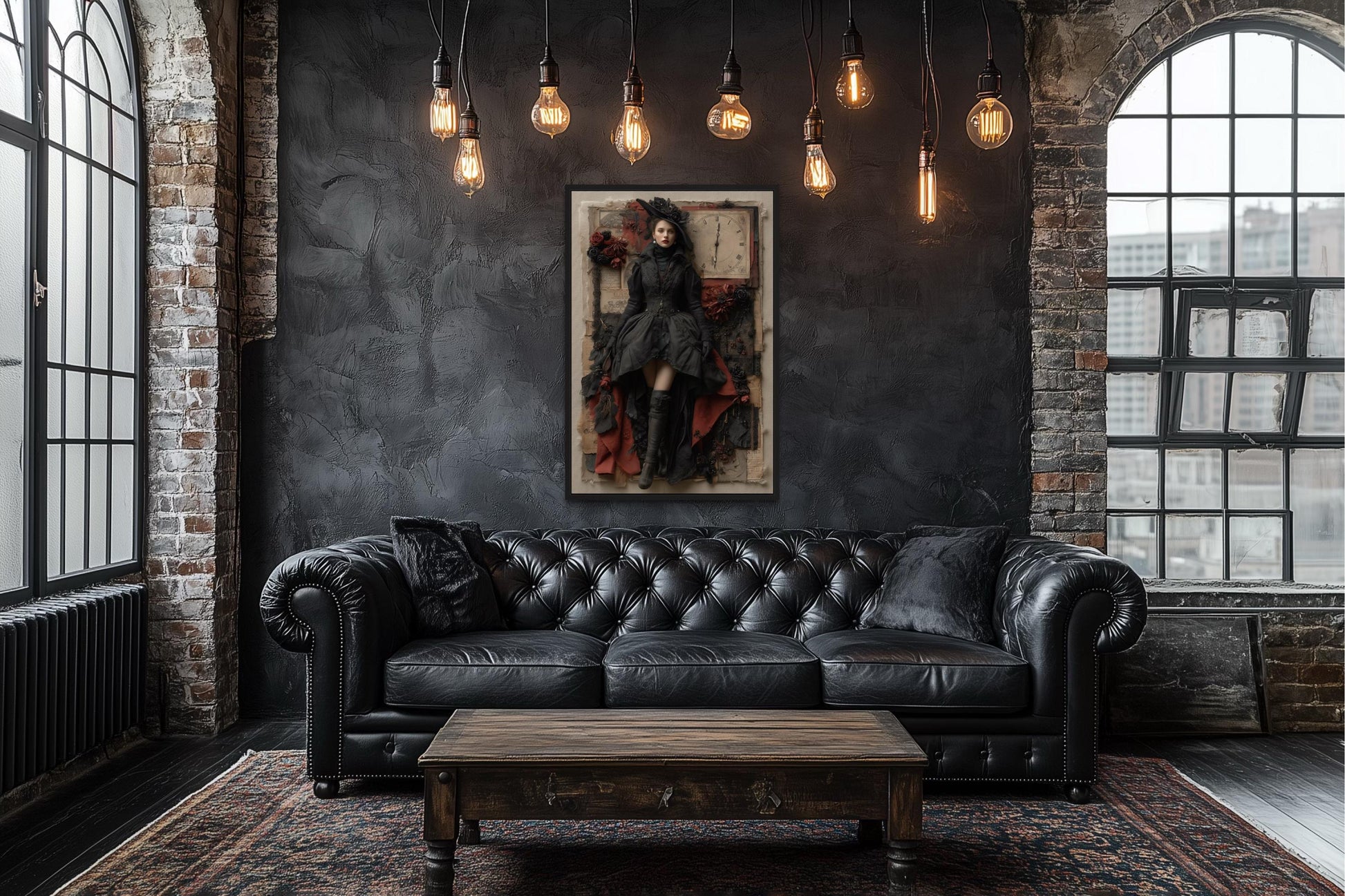 Sexy Witch Gothic Canvas Wall Art