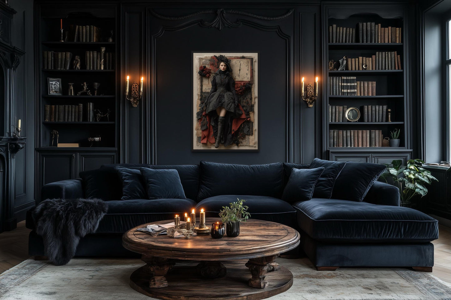 Sexy Witch Gothic Canvas Wall Art