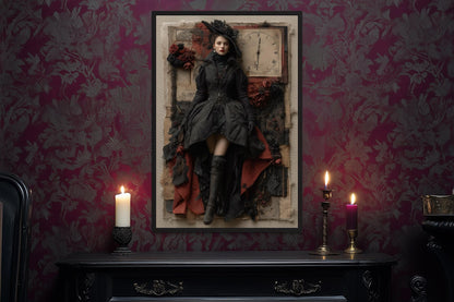 Sexy Witch Gothic Canvas Wall Art