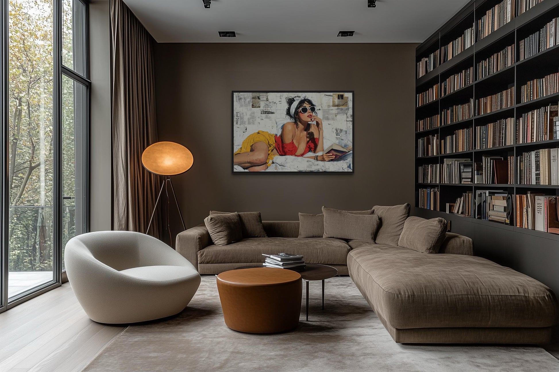 Sexy Woman Reading A Book Canvas Wall Art