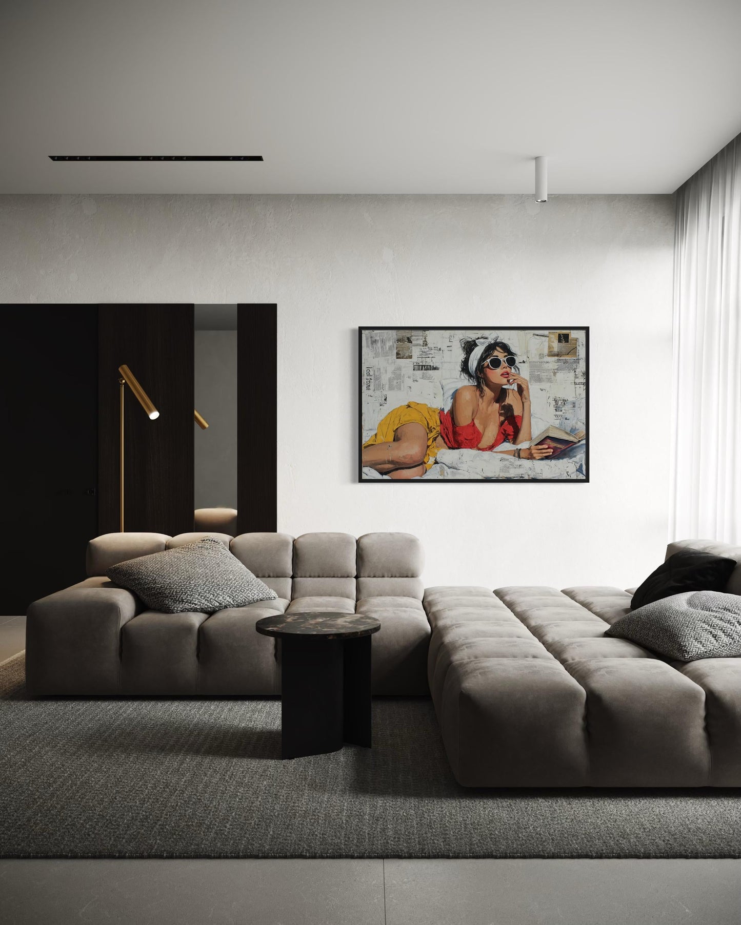 Sexy Woman Reading A Book Canvas Wall Art