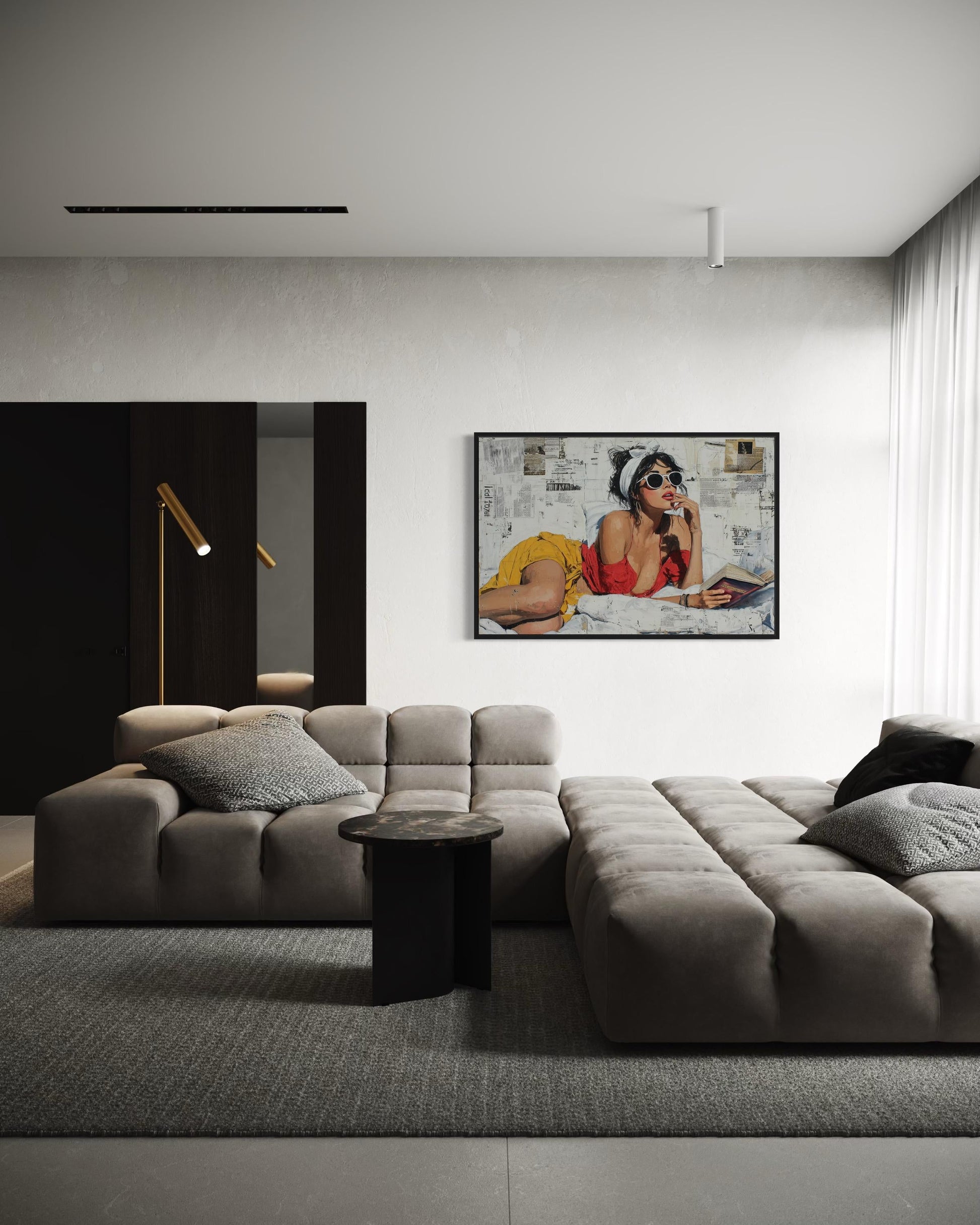 Sexy Woman Reading A Book Canvas Wall Art