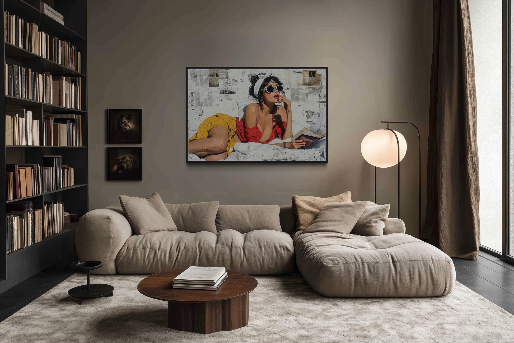 Sexy Woman Reading A Book Canvas Wall Art