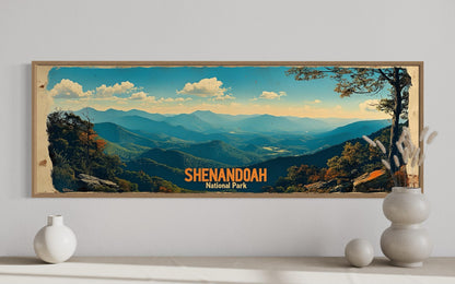 Shenandoah National Park Long Horizontal Framed Canvas Wall Art