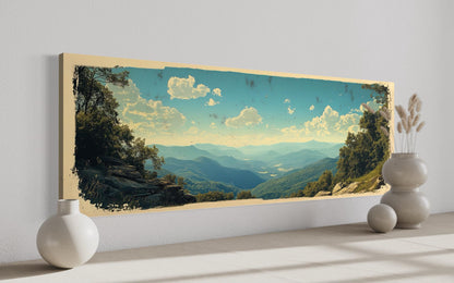 Shenandoah National Park Long Horizontal Framed Canvas Wall Art