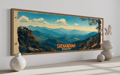 Shenandoah National Park Long Horizontal Framed Canvas Wall Art