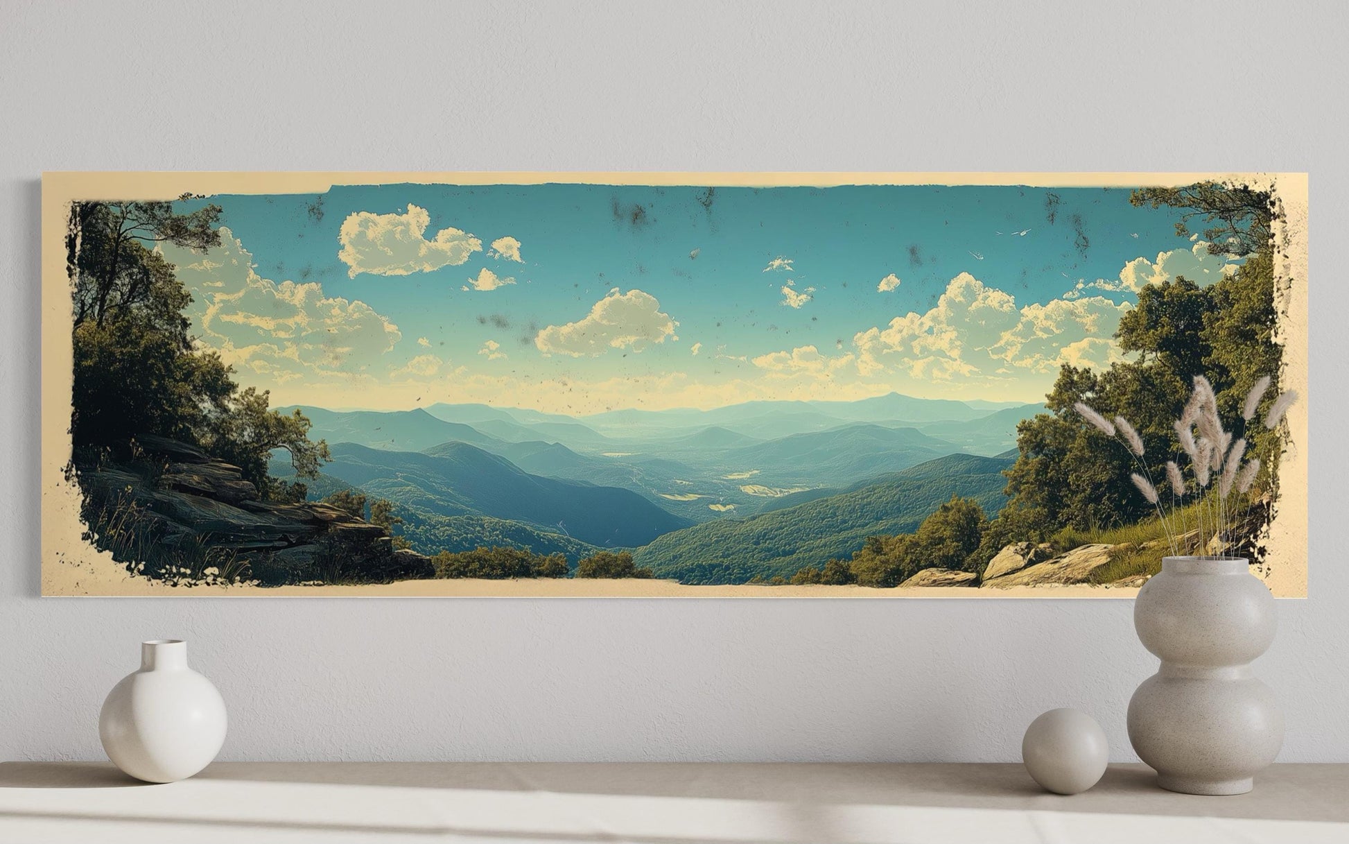Shenandoah National Park Long Horizontal Framed Canvas Wall Art