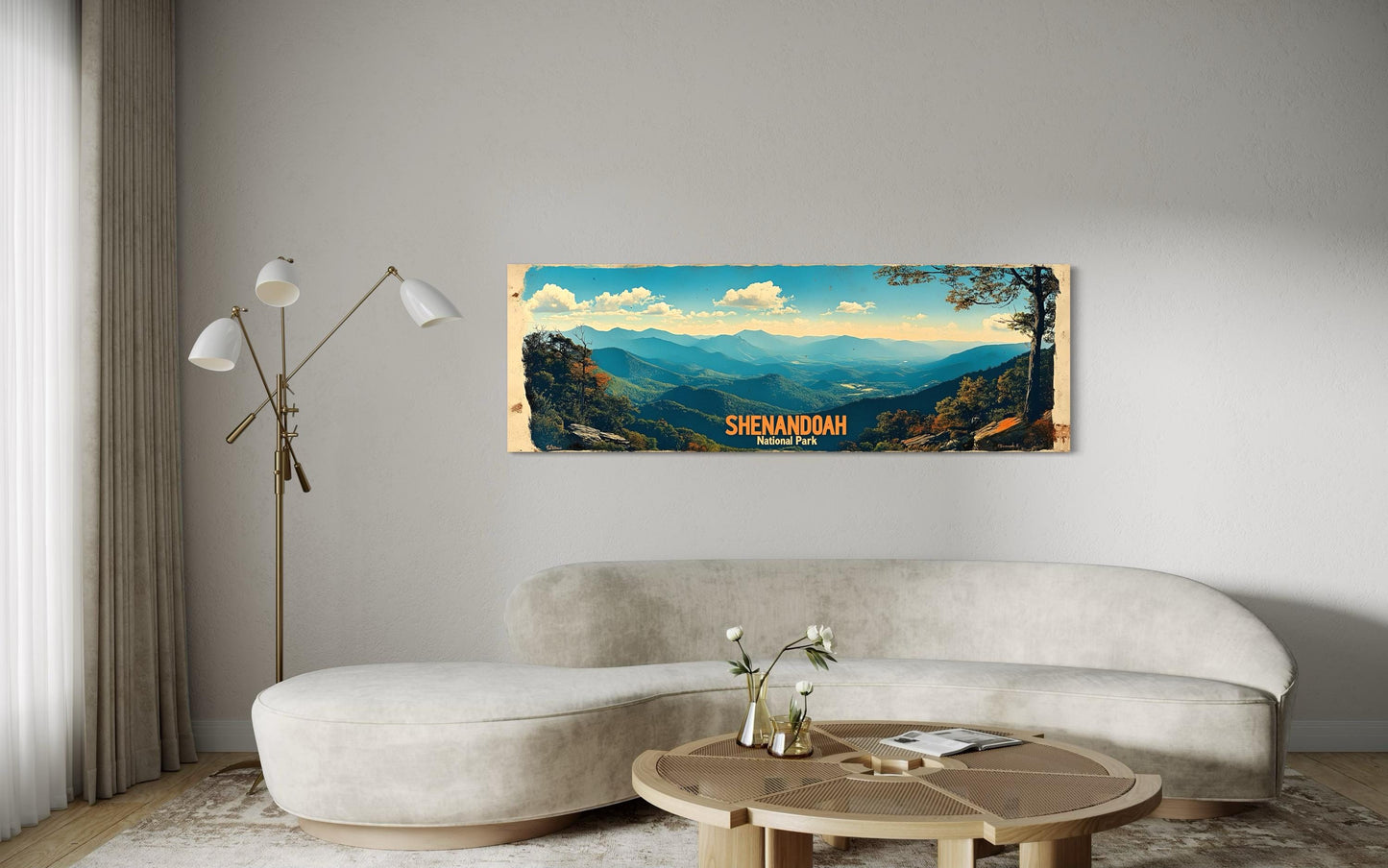 Shenandoah National Park Long Horizontal Framed Canvas Wall Art