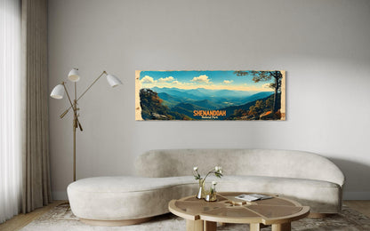 Shenandoah National Park Long Horizontal Framed Canvas Wall Art