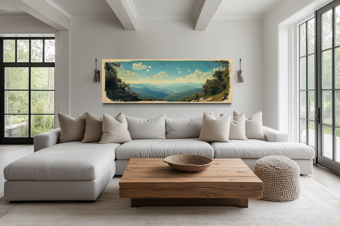 Shenandoah National Park Long Horizontal Framed Canvas Wall Art