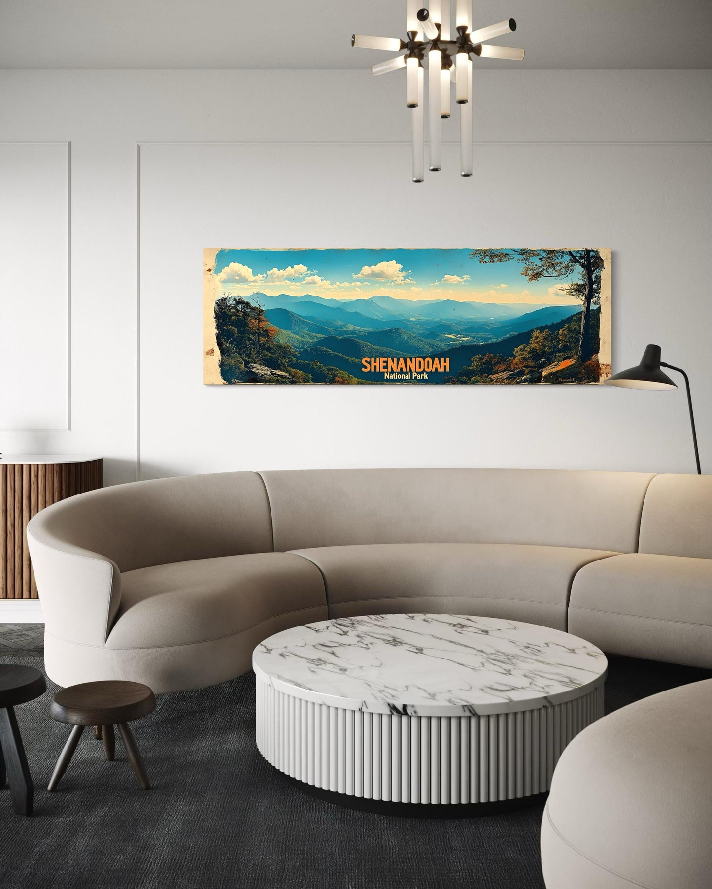 Shenandoah National Park Long Horizontal Framed Canvas Wall Art