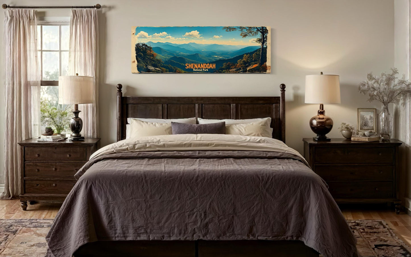 Shenandoah National Park Long Horizontal Framed Canvas Wall Art